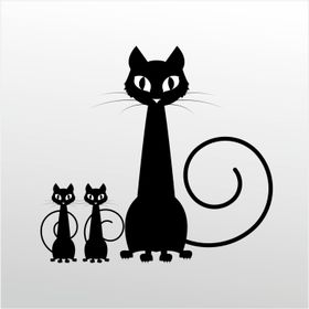 90 cm Aile Kedisi Folyo Sticker