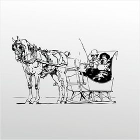 90 cm At Arabası Folyo Sticker