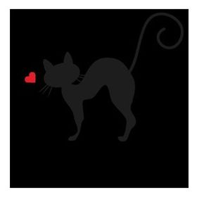 90 cm Kalpli Kedi Folyo Sticker