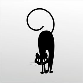 90 cm Korkmuş Kedi Folyo Sticker
