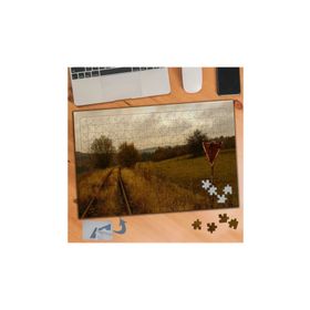 900 Ağaçlar Arasında Tren Rayları 240 Parça Puzzle Yapboz Tablo
