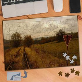 900 Ağaçlar Arasında Tren Rayları 240 Parça Puzzle Yapboz Tablo