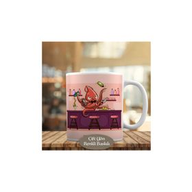 9010 Mutfakta Yemek Yapan Aşçı Ahtapot Kupa Bardak