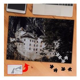 9051 Dağdaki Ev Ağaçlar Kayalıklar 240 Parça Puzzle Yapboz Tablo