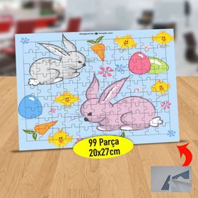 9058 Şirin Tavşanlar ve Sarı Kuşlar 99 Parça Puzzle Yapboz Tablo