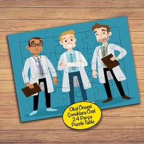 907 Sağlık Personeli Doktor 24 Parça Çocuklara Özel Yapboz Tablo