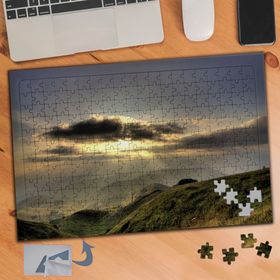 908 Bulut Ardında Güneş Manzara 240 Parça Puzzle Yapboz Tablo