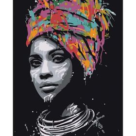 90x110 cm Afrikalı Güzel 1 Sayılarla Boyama Seti Rulo Duvar Sticker