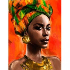 90x110 cm Afrikalı Güzel 7 Sayılarla Boyama Seti Rulo Duvar Sticker