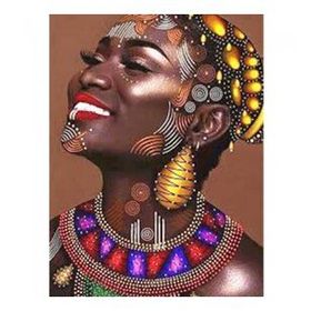 90x110 cm Afrikalı Güzel 8 Sayılarla Boyama Seti Rulo Duvar Sticker