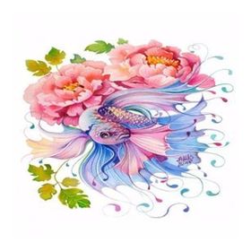 90x110 cm Beta Balığı ve Çocuklar Sayılarla Boyama Seti Rulo Duvar Sticker