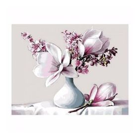 90x110 cm Beyaz Manolya Sayılarla Boyama Seti Rulo Duvar Sticker