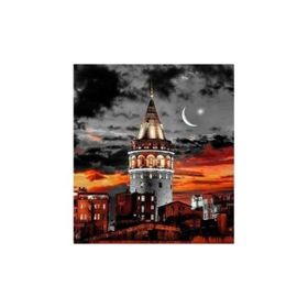 90x110 cm Galata Kulesi Renkli Sayılarla Boyama Seti Rulo Duvar Sticker