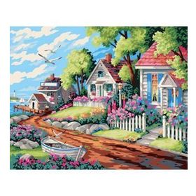 90x110 cm Köy Evi Sayılarla Boyama Seti Rulo Duvar Sticker