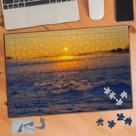 912 Kar ve Günbatımı Manzarası 240 Parça Puzzle Yapboz Tablo