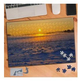 912 Kar ve Günbatımı Manzarası 240 Parça Puzzle Yapboz Tablo