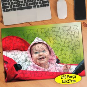 91292890 Gülümseyen Neşeli Bebek Suratı 240 Parça Puzzle Yapboz
