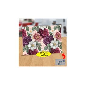 9197 Pembe Renkli Romantik Çiçekler 99 Parça Puzzle Yapboz Tablo
