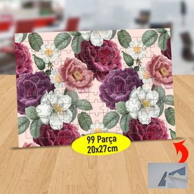 9197 Pembe Renkli Romantik Çiçekler 99 Parça Puzzle Yapboz Tablo