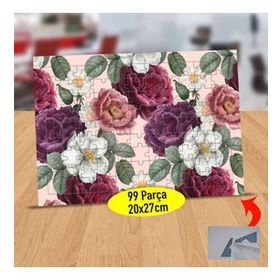 9197 Pembe Renkli Romantik Çiçekler 99 Parça Puzzle Yapboz Tablo
