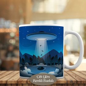 919826 Ufo Gemisine Işınlanan Hayvanlar Kupa Bardak