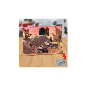 92 Hayvanları Flütle Toplayan Tilki 99 Parça Puzzle Yapboz Tablo