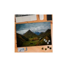 920 Dağlar Ve Köy Manzarası 240 Parça Puzzle Yapboz Tablo