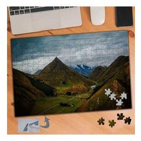920 Dağlar Ve Köy Manzarası 240 Parça Puzzle Yapboz Tablo