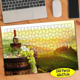 921749 Toskana İtalya Üzüm Şarap Fıçısı 240 Parça Puzzle Yapboz