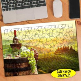 921749 Toskana İtalya Üzüm Şarap Fıçısı 240 Parça Puzzle Yapboz