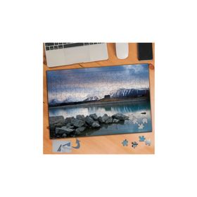922 Karlı Dağlar Ve Deniz Manzarası 240 Parça Puzzle Yapboz Tablo