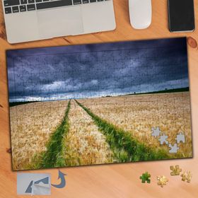 923 Sarı Ve Yeşil Başak Manzarası 240 Parça Puzzle Yapboz Tablo