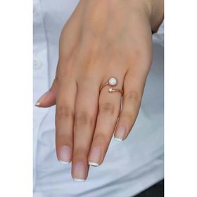925 Ayar Ayarlanabilir Tektaş Beyaz Opal Taşlı Gümüş Yüzük