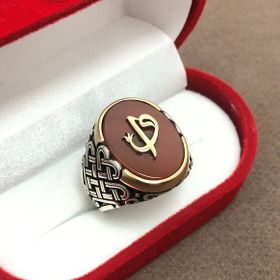 925 Ayar Elif Vav Erkek Gümüş Yüzük