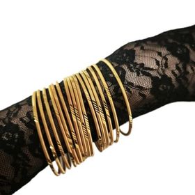 925 Ayar Gümüş Ajda Desenli Gold Bilezik