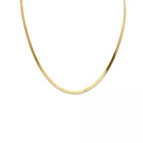 925 Ayar Gümüş Altın Kaplama 3 mm 45 cm Ezme Zincir Kolye