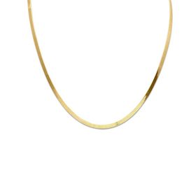 925 Ayar Gümüş Altın Kaplama 3 mm 45 cm Ezme Zincir Kolye