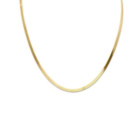 925 Ayar Gümüş Altın Kaplama 3 mm 45 cm Ezme Zincir Kolye