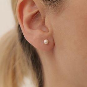 925 Ayar Gümüş Beyaz Kültür İncisi Hediye Çivi Küpe