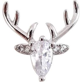 925 Ayar Gümüş Geyik Baget Zirkon Taşlı Minimal Kıkırdak Küpe Piercing