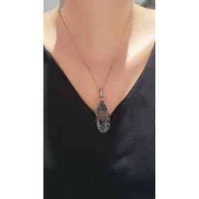 925 Ayar Gümüş Kök Kuvars Taşlı Kolye Ucu