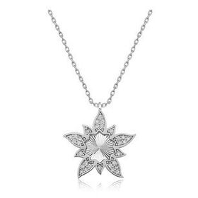 925 Ayar Gümüş Lotus Çiçeği Kadın Gümüş Kolye