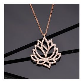 925 Ayar Gümüş Lotus Çiçeği Kolye