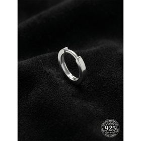 925 Ayar Gümüş Rodyum Kaplama Yuvarlak Erkek Halka Küpe