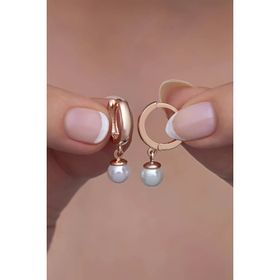 925 Ayar Gümüş Sallantılı 10 mm Tamtur İnci Model Küpe