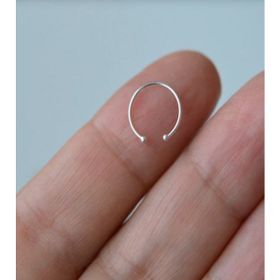 925 Ayar Gümüş Sıkıştırmalı Fake Deliksiz 10 Adet Halka Piercing