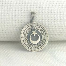 925 Ayar Gümüş Türk Boyları Simgeli Ayyıldız Kolye Ucu