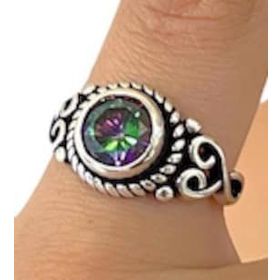 925 Ayar Mistik Topaz Otantik Üst Kalite Gümüş Yüzük