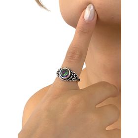 925 Ayar Mistik Topaz Otantik Üst Kalite Gümüş Yüzük