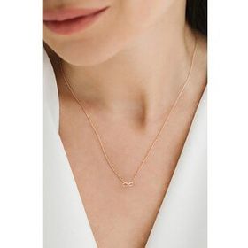 925 Ayar Rose Gold Sonsuzluk Model Sade Zarif Minimal Kadın Kolye